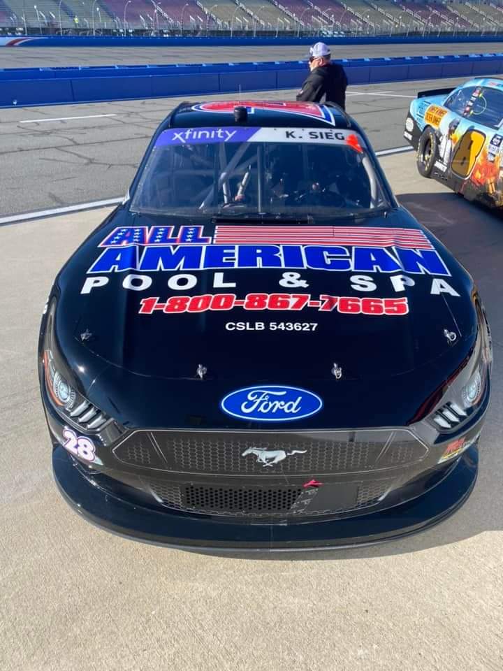 Kyle Sieg in the All American Pool and Spa Mustang At Fontana